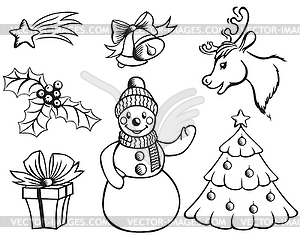 Set of Christmas pictures - royalty-free vector image