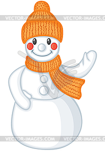 Cute cartoon snowman - vector clipart