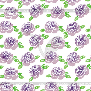 Pattern of purple flowers roses - vector clipart