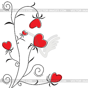 Flower heart - color vector clipart