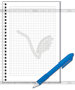 Pen and notebook - vector image