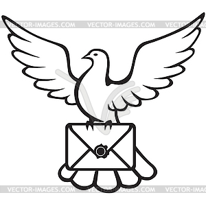 Dove with letter - vector clip art