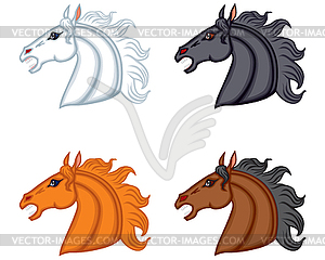 Set horse head - royalty-free vector image