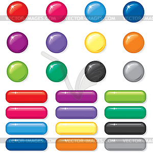 Set of 3D button - vector image