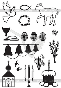 Easter set of images - vector clip art