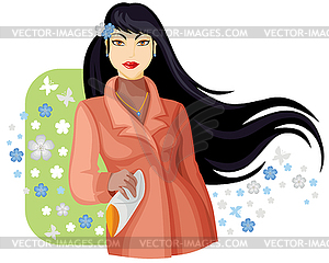 Spring lady - vector clip art