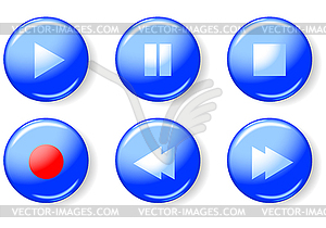 Set of media player buttons - vector image