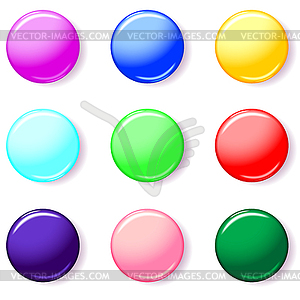 Set of 3D color button - vector clipart