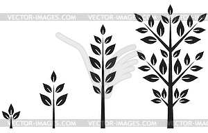Trees of different ages - vector clipart