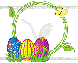 Frame with Easter eggs - vector clip art