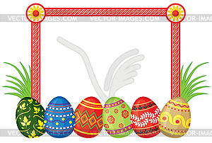 Frame with Easter eggs - vector clipart