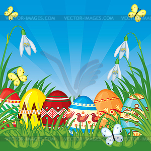 Easter congratulatory background - vector image