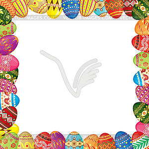 Easter eggs frame - vector image