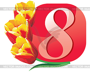 8 March congratulations - vector image