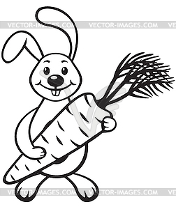 Bunny with carrot - stock vector clipart