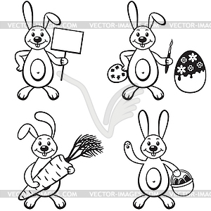 Cartoon bunny set - vector EPS clipart