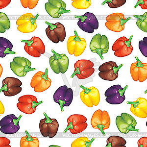 Multicolor peppers background - color vector clipart