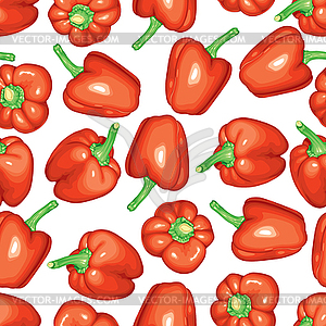 Red peppers pattern seamless - vector clipart