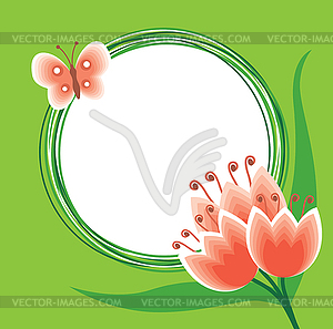 Flower greeting background - vector clipart