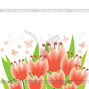 Flower greeting background - vector image