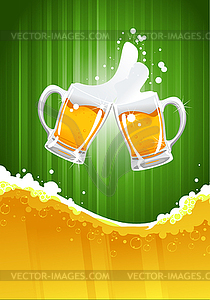 Beer splashing - vector image