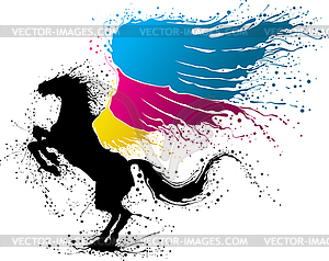 CMYK pegasus - vector clipart / vector image