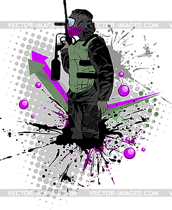 Paintball player - vector clip art