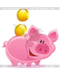 Копилка в виде свиньи - стоковое векторное изображение