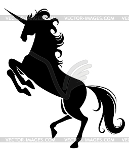 Unicorn - white & black vector clipart