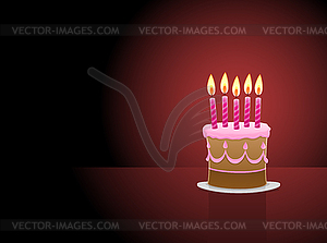 Торт ко дню рождения - векторный дизайн