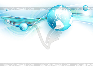 Blue background with globe. - vector clipart