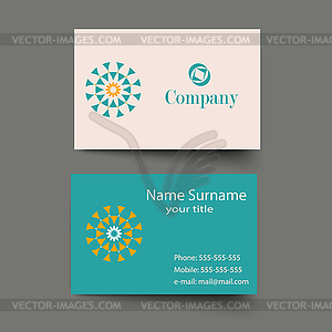 Modern simple light business card template - vector clip art