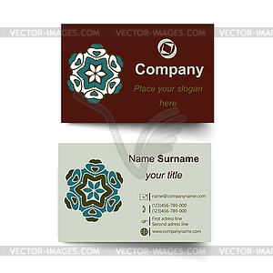 Modern simple light business card template - vector image
