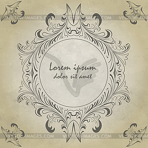 Vintage floral frame. Element for design - vector image