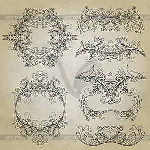 Vintage floral frame. Element for design - royalty-free vector clipart
