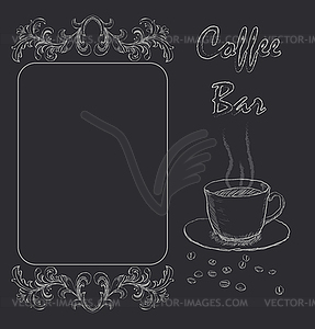 Handdrawn menu for cafe, coffee house - vector clipart