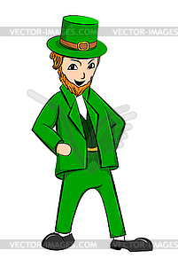Leprechaun St Patricks Day cartoon character - vector image