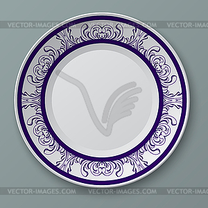 Floral ornament plate - vector clipart