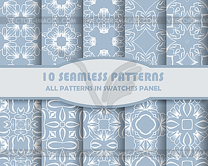 Of Seamless Patterns set - color vector clipart