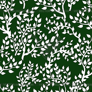 Seamless background with tree leaves - vector clipart