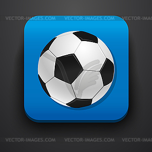 Football symbol icon on blue - vector clipart