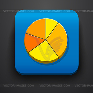 Diagram symbol icon on blue - vector image