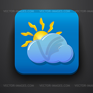 Weather symbol icon on blue - vector clipart