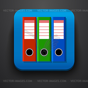 Folder symbol icon on blue - vector clip art