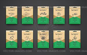 Template set of bags with spices - vector clipart / vector image