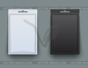 White and black blank pack for spices - vector image