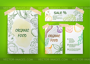 Organic food brochure for design - vector EPS clipart