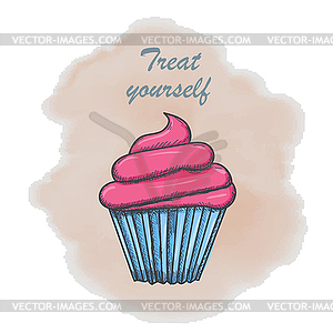 Muffins background - vector clip art