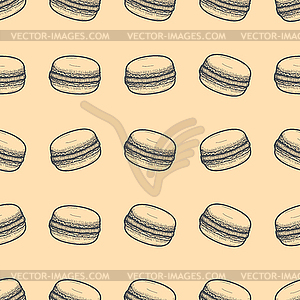 Seamless macaroons background - royalty-free vector clipart