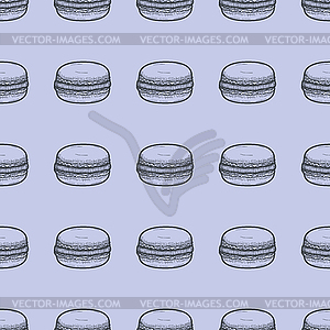 Seamless macaroons background - vector image